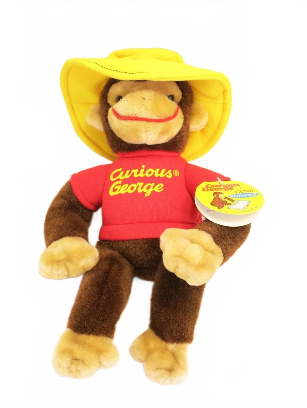 Vintage Gund Curious George Yellow Hat Plush Stuffed Toy Margret Rey 1990 13"